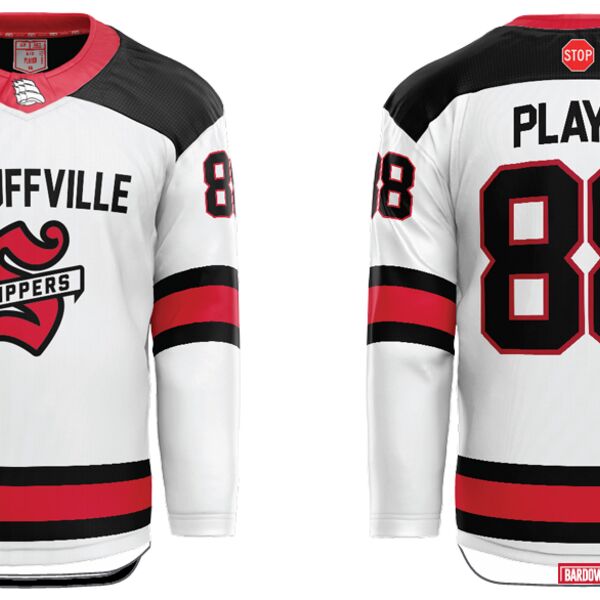 Stouffville Clippers Cut & Sew Hockey Jersey White - YOUTH Thumbnail