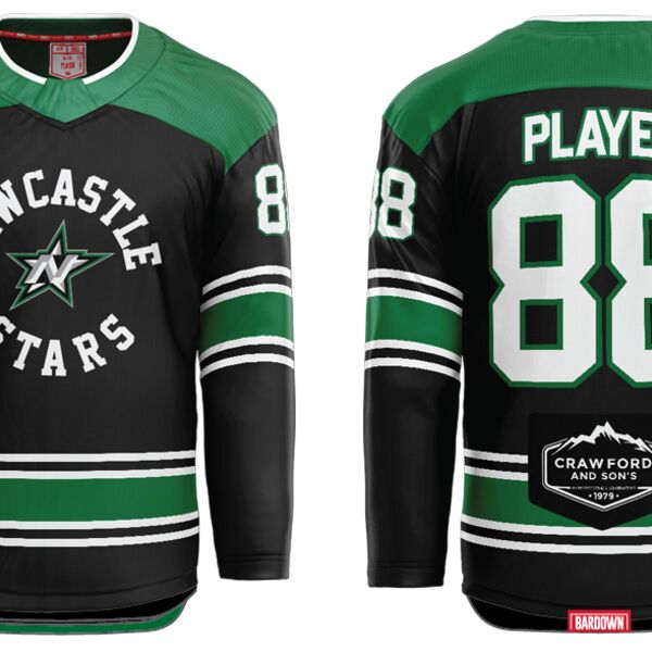Newcastle Stars Black Hybrid Hockey Jersey - Youth Thumbnail