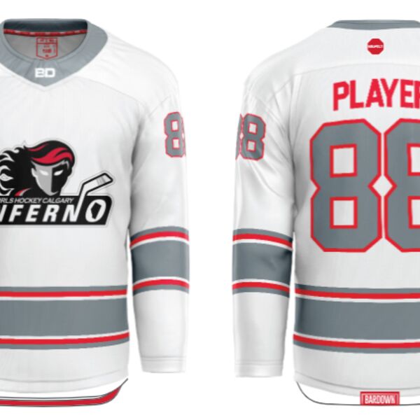 Jr. Inferno-GHC-Sublimated Hockey Jersey with Scoop - A4-White - Youth Thumbnail