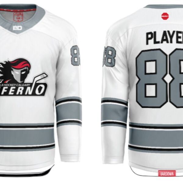 Jr. Inferno-GHC-Sublimated Hockey Jersey with Scoop - A2 - White - Youth Thumbnail