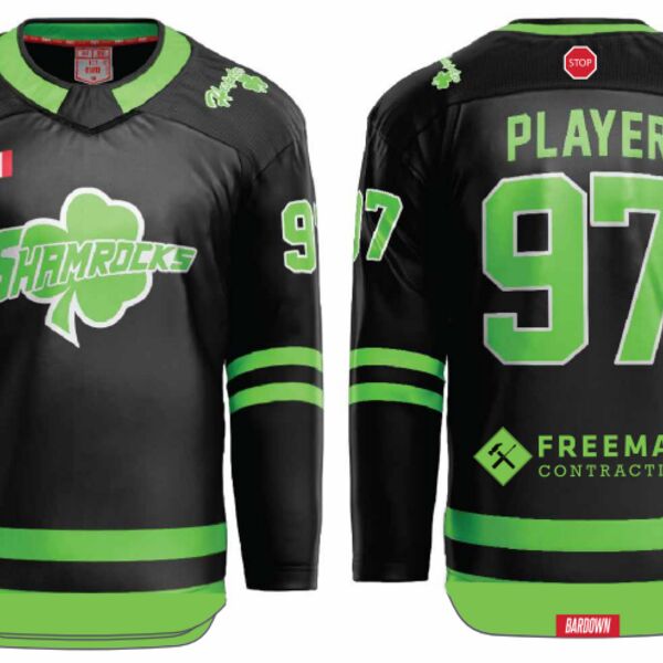 Hespeler Shamrocks Hybrid Hockey Jersey - Sponsor: Freeman Contracting Thumbnail
