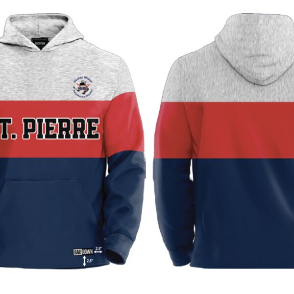 St. Pierre Minor Hockey Tri Color Block Hoodie - Youth Thumbnail