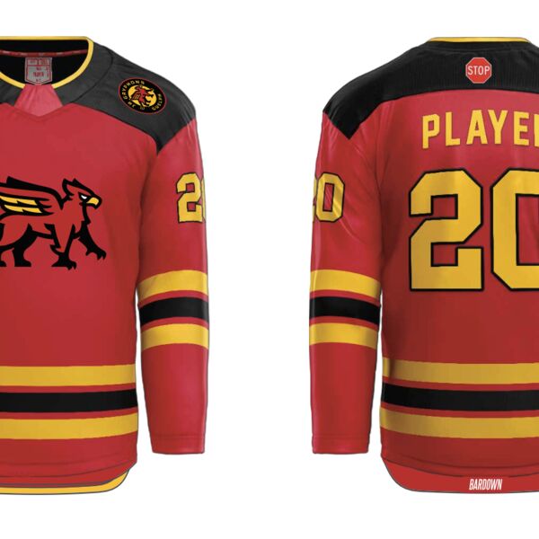 Guelph Gryphons Cut & Sew Hockey Jersey - Third (Youth) Thumbnail